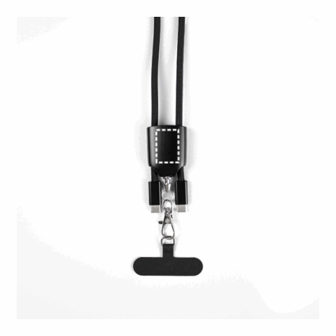 ZEWAIL. Lanyard mit Smartphone-Halterung, USB-C-Kabel und verschiedenen Adaptern aus recyceltem ABS und recyceltem TPE schwarz | ohne Werbeanbringung | Nicht verfügbar | Nicht verfügbar | Nicht verfügbar