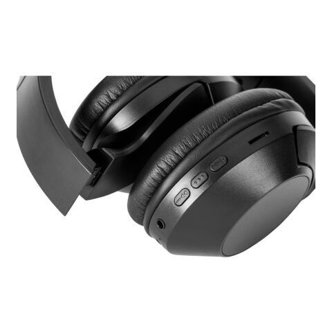 HENDRIX. Faltbare kabellose Kopfhörer mit 20 Stunden Akkulaufzeit aus recyceltem ABS (100% rABS) Schwarz | ohne Werbeanbringung