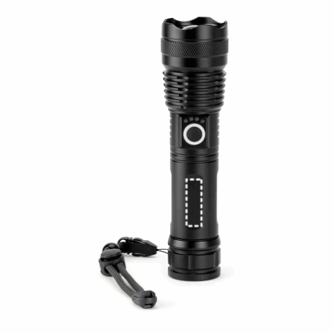 YVIAN. Recycled aluminium rechargeable torch (100% rAL) 10 W schwarz | ohne Werbeanbringung | Nicht verfügbar | Nicht verfügbar | Nicht verfügbar