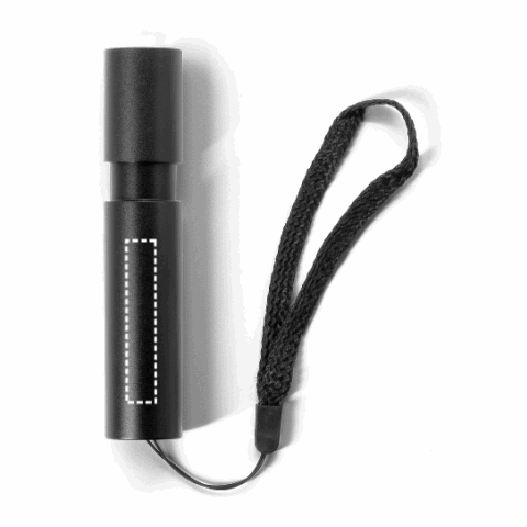 BRUCE. Wiederaufladbare Taschenlampe aus recyceltem Aluminium (100 % rAL) mit 30 mm ausziehbarer Spitze schwarz | ohne Werbeanbringung | Nicht verfügbar | Nicht verfügbar | Nicht verfügbar