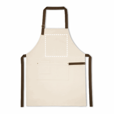 HOLM. Schürze aus 100% Canvas-Baumwolle (320 g/m²) mit Metalldetails Naturhell | ohne Werbeanbringung | Nicht verfügbar | Nicht verfügbar | Nicht verfügbar