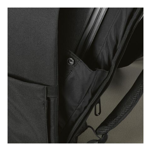 Budapest 16L Rucksack aus rPET. Vordertasche. Laptops bis 17" Schwarz | ohne Werbeanbringung | Nicht verfügbar | Nicht verfügbar | Nicht verfügbar