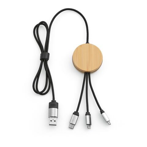 Feynman Ladekabel rPET 3 in 1 Schwarz | ohne Werbeanbringung