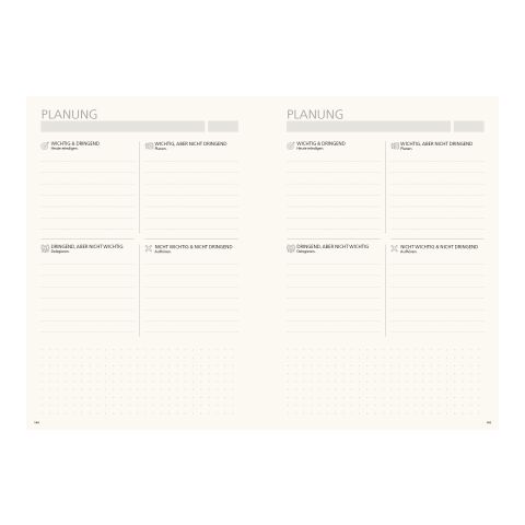 Notizbuch Hardcover orgaLine Mainbook Wochenplaner To-dos Prioritäten Ideen Petrol | DIN A5 | ohne Werbeanbringung | Cremefarben