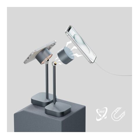 Xoopar Mojiu Smart Tischlampe mit Sprachsteuerung Hellgrau | Gravur | Oberkante, Lasche | Ø 55 mm