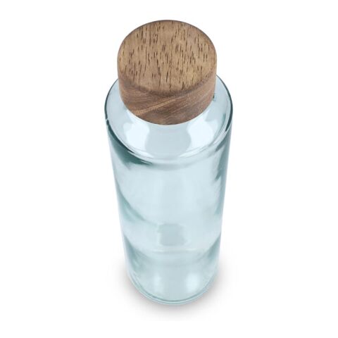 InSideOut Recycelte Glaswasserflasche ReuuZ mit Holzverschluss 650 ml Transparent