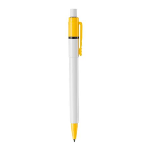 Kugelschreiber Baron Colour Hardcolour Weiss-Gelb | 1-farbiger Siebdruck | 270° vom Clip | 45 mm x 25 mm | Nicht verfügbar