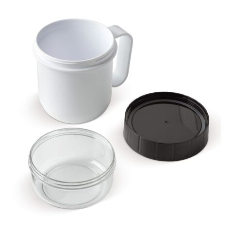 Lunchbecher to-go 520+230ml Weiss | 1-farbiger Tampondruck | Deckel | Ø 45 mm | Nicht verfügbar