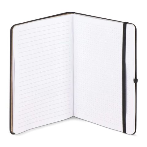 Notizbuch Olmo Hardcover PU A5 mit Haftnotizen schwarz | ohne Werbeanbringung | Nicht verfügbar | Nicht verfügbar