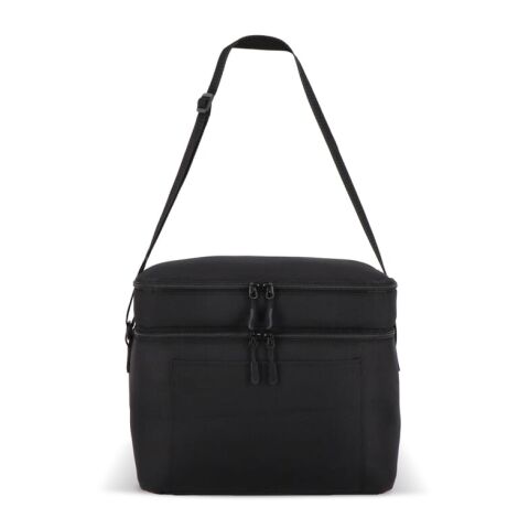 R-PET 600D Kühlbeutel mit zwei Fächern 30 x 20 x 25 cm 15 l Schwarz