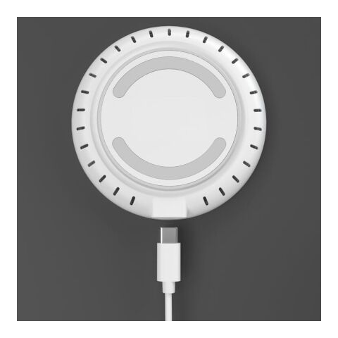 Kabelloses Schnellladegerät 15W mit LED-Anzeige Weiss | ohne Werbeanbringung | Nicht verfügbar | Nicht verfügbar