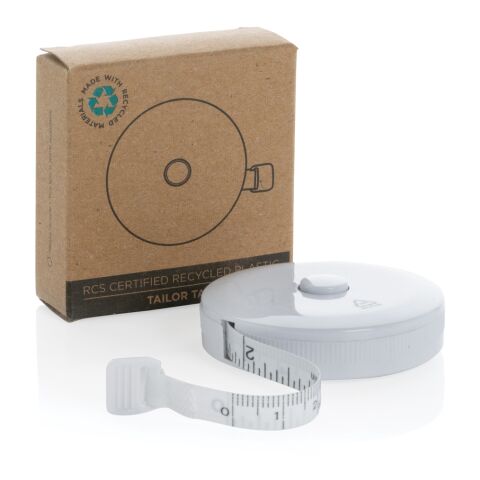 Schneiderband aus RCS recyceltem Kunststoff weiß | ohne Werbeanbringung | Nicht verfügbar | Nicht verfügbar