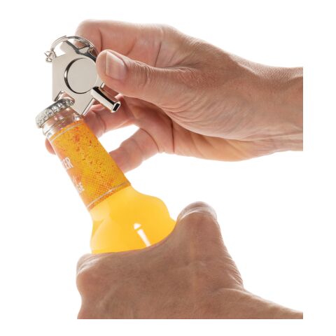 3-in-1 Schlüsselring aus RCS rec. Zinklegierung silber | ohne Werbeanbringung | Nicht verfügbar | Nicht verfügbar