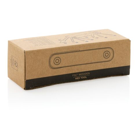 Sechskantwerkzeug aus Holz braun | ohne Werbeanbringung | Nicht verfügbar | Nicht verfügbar