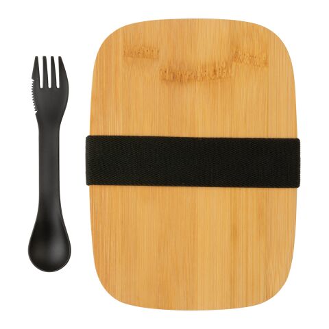 Stainless Steel Lunchbox mit Bambus-Deckel und Göffel silber | ohne Werbeanbringung | Nicht verfügbar | Nicht verfügbar