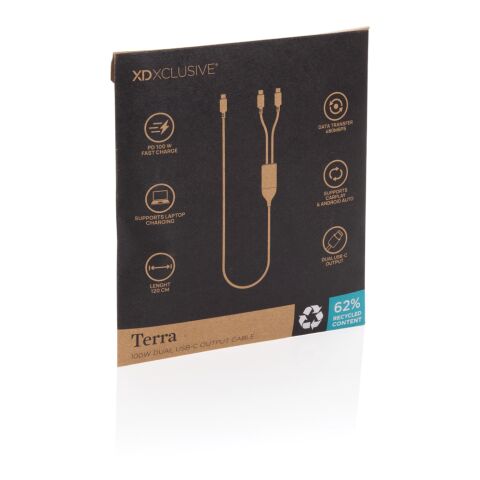 Terra 100W RCS-Kabel mit zwei USB-C-Ausgängen schwarz-grau