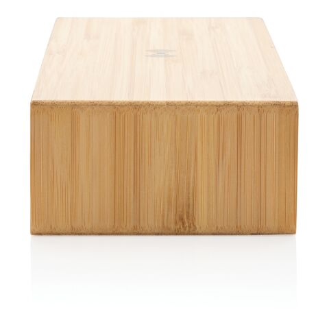 Wecker mit 5W Wireless Charger aus Bambus braun | ohne Werbeanbringung | Nicht verfügbar | Nicht verfügbar