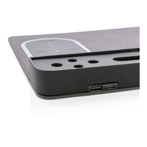 Air Mauspad mit 5W Wireless Charger und USB schwarz | ohne Werbeanbringung | Nicht verfügbar | Nicht verfügbar
