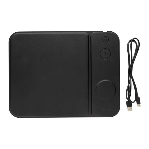 Swiss Peak 15W 3-in-1 Lade-Mauspad aus RCS recyceltem PU schwarz | ohne Werbeanbringung | Nicht verfügbar | Nicht verfügbar