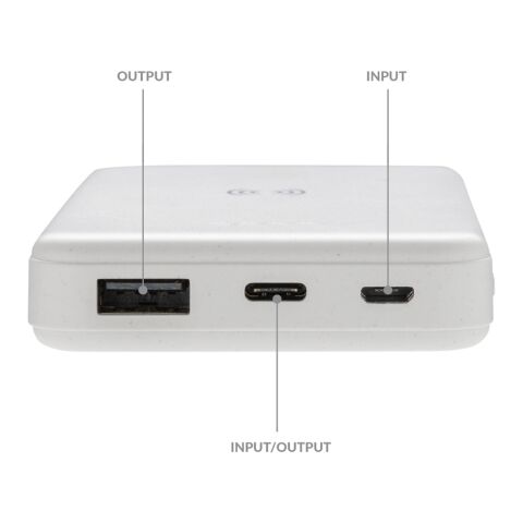 5.000mAh 5W Wireless Powerbank aus RCS recyceltem Kunststoff weiß | ohne Werbeanbringung | Nicht verfügbar | Nicht verfügbar