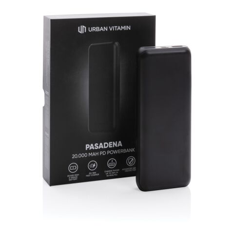 Urban Vitamin Pasadena 20.000mAh 18W PD Powerbank schwarz | ohne Werbeanbringung | Nicht verfügbar | Nicht verfügbar