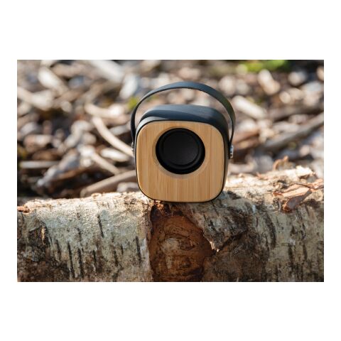Bambus 3W Wireless Fashion Speaker schwarz | ohne Werbeanbringung | Nicht verfügbar | Nicht verfügbar