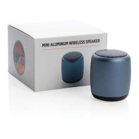 Kabelloser Mini-Lautsprecher aus Aluminium blau | ohne Werbeanbringung | Nicht verfügbar | Nicht verfügbar
