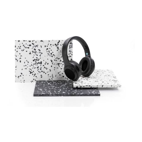 Kopfhörer aus RCS Standard recyceltem Kunststoff schwarz | ohne Werbeanbringung | Nicht verfügbar | Nicht verfügbar