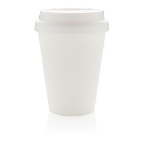 Wiederverwendbarer doppelwandiger Kaffeebecher 300ml weiß | ohne Werbeanbringung | Nicht verfügbar | Nicht verfügbar