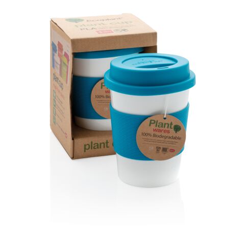 ECO PLA Kaffeebecher blau-weiß | ohne Werbeanbringung | Nicht verfügbar | Nicht verfügbar