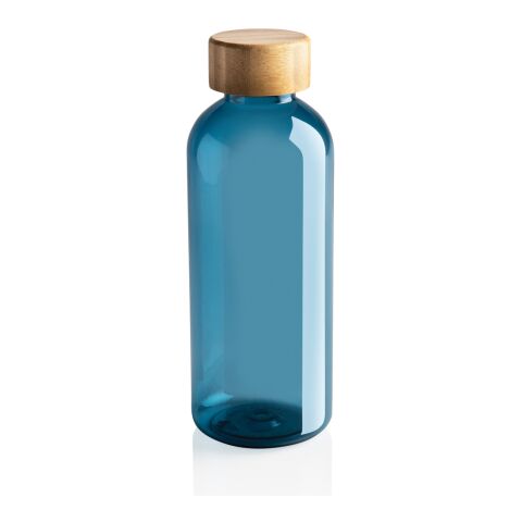 GRS rPET Flasche mit Bambus-Deckel blau | ohne Werbeanbringung | Nicht verfügbar | Nicht verfügbar