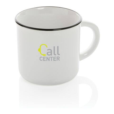 Vintage Keramiktasse weiß-weiß | ohne Werbeanbringung | Nicht verfügbar | Nicht verfügbar