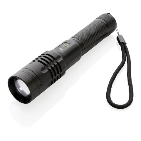 Gear X wiederaufladbare USB Taschenlampe schwarz | ohne Werbeanbringung | Nicht verfügbar | Nicht verfügbar