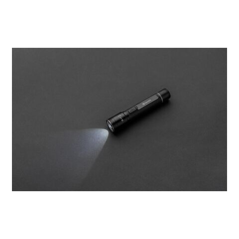 Gear X Taschenlampe aus RCS recycelt. Aluminium mit USB-Akku schwarz | ohne Werbeanbringung | Nicht verfügbar | Nicht verfügbar