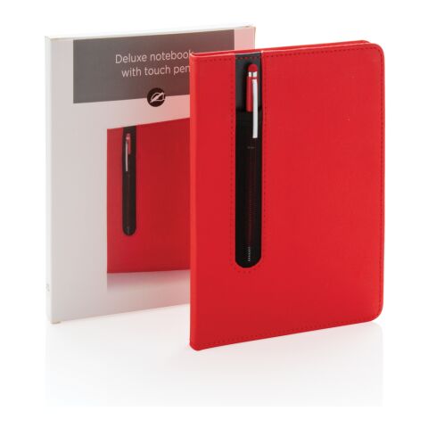 Basic Hardcover PU A5 Notizbuch mit Stylus-Stift rot | ohne Werbeanbringung | Nicht verfügbar | Nicht verfügbar | Nicht verfügbar
