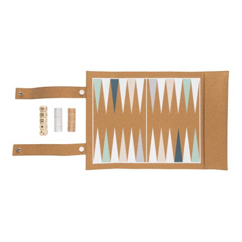 Britton faltbares Backgammon und Damespiel Set aus Kork braun | ohne Werbeanbringung | Nicht verfügbar | Nicht verfügbar