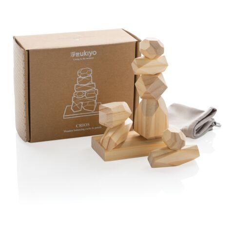 Ukiyo Crios hölzerne Balanciersteine im Etui braun | ohne Werbeanbringung | Nicht verfügbar | Nicht verfügbar