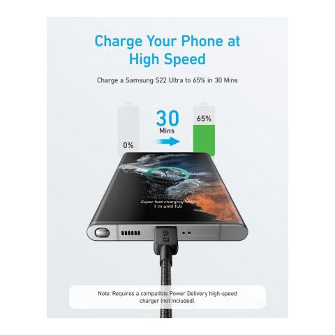 Anker USB-C to USB-C Kabel - 1.8 Meter, 60W grau-schwarz | ohne Werbeanbringung