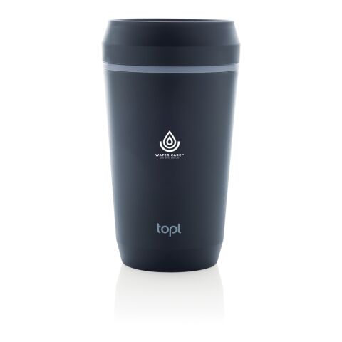 Topl-Becher aus rec. Kunststoff mit 360-Grad-Deckel 354ml navy blau | ohne Werbeanbringung | Nicht verfügbar | Nicht verfügbar