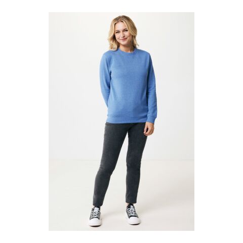 Iqoniq Denali ungefärbt. Rundhals-Sweater aus recycelter BW blau meliert | XXL | ohne Werbeanbringung | Nicht verfügbar | Nicht verfügbar | Nicht verfügbar