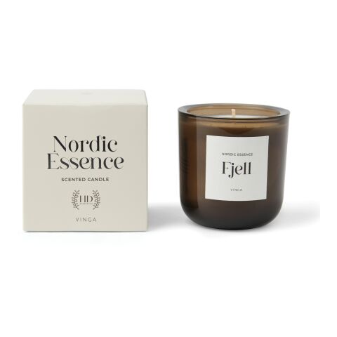 Nordic Essence Duftkerze groß weiß-dunkelbraun | ohne Werbeanbringung