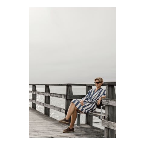 VINGA Ornos GRS Hamam-Bademantel S/M blau-weiß | ohne Werbeanbringung | Nicht verfügbar | Nicht verfügbar | Nicht verfügbar