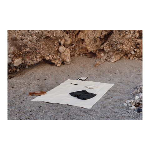 VINGA Volonne AWARE™ Picknickdecke aus recyceltem Canvas off white-schwarz | ohne Werbeanbringung | Nicht verfügbar | Nicht verfügbar | Nicht verfügbar
