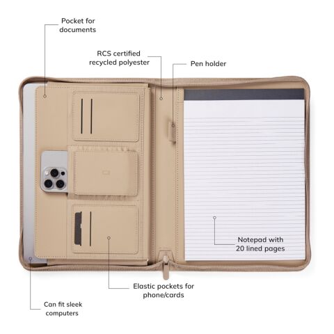 VINGA Baltimore RCS A4 Portfolio greige | ohne Werbeanbringung | Nicht verfügbar | Nicht verfügbar