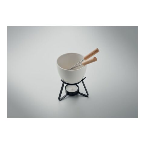 Keramik-Fondue-Set 240 ml weiß | ohne Werbeanbringung | Nicht verfügbar | Nicht verfügbar