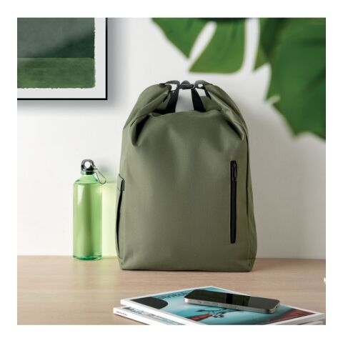 15'' Rolltop-Laptop-Rucksack Armeegrün | ohne Werbeanbringung | Nicht verfügbar | Nicht verfügbar | Nicht verfügbar