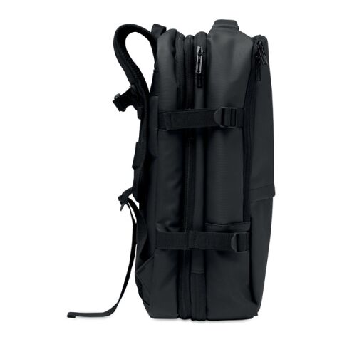 Erweiterbarer RPET-Rucksack schwarz