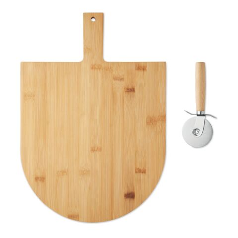 Pizza-Set Bambus holzfarben