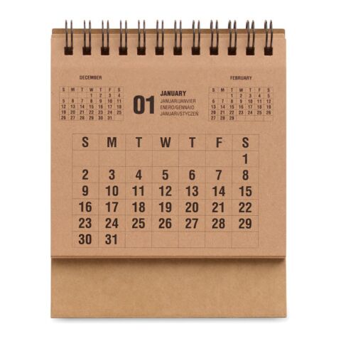 4-Jahres-Tischkalender beige