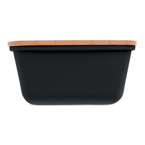 Lunch box mit bambus deckel schwarz | ohne Werbeanbringung | Nicht verfügbar | Nicht verfügbar